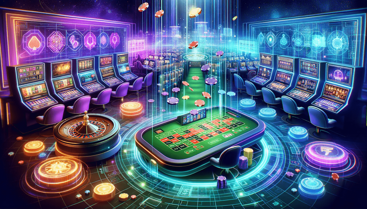 A vibrant online casino homepage showcasing popular games and bonuses