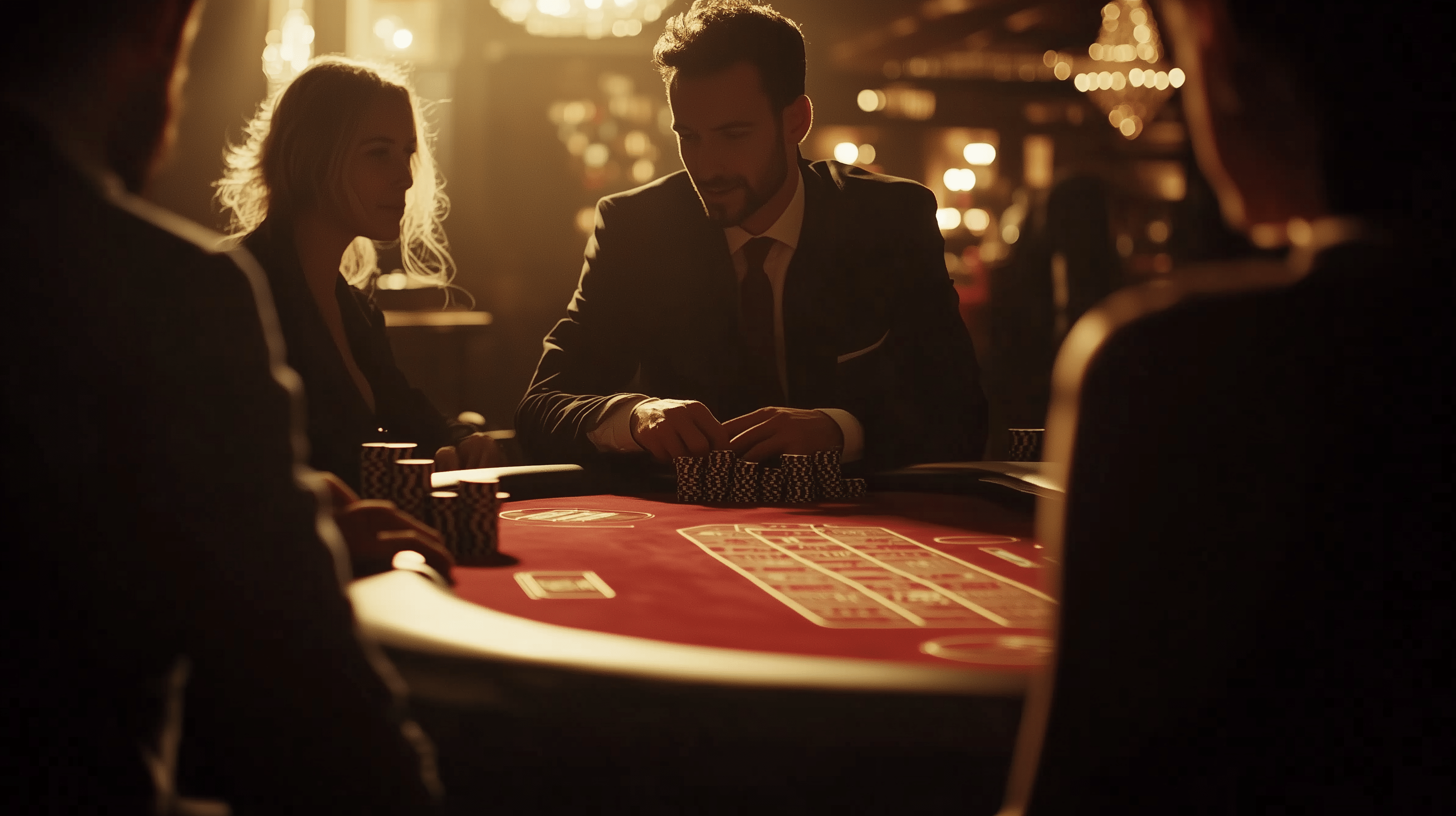 A person enjoying the thrill of gambling in a casino